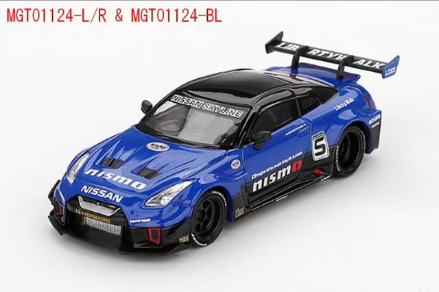 MGT01124-BL TSM MINI-GT 1:64 Nissan LB-Silhouette WORKS GT Nissan 35GT-RR Version 2 Blue (Left-Hand Drive) *Blister Pack
