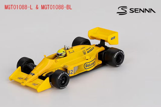 MGT01088-L TSM MINI-GT 1:64 Lotus 99T F1 1987 Monaco GP Winner #12 A. Senna