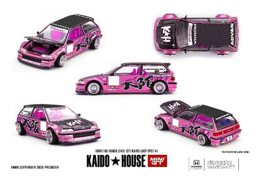 [ Pre-order ] KHMG198 TSM MINI-GT 1:64 Scale Honda Civic EF Kaido Loop Spec V1 (Left-Hand Drive)