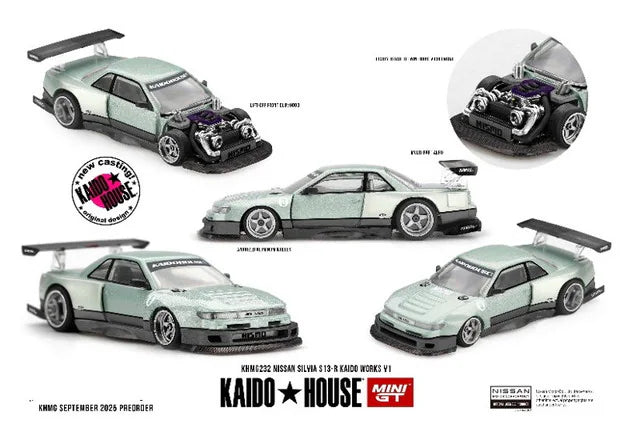 KHMG232 TSM MINI-GT 1:64 Nissan Silvia S13-R KAIDO WORKS V1 (Right-hand drive)