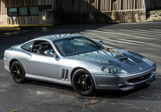 [ Pre-order ] BBR1873C BBR 1:18 Ferrari 550 Maranello 1996 - Made in Italy Grigio Titanio - Charcoal - Black Rims *Clear Case Included