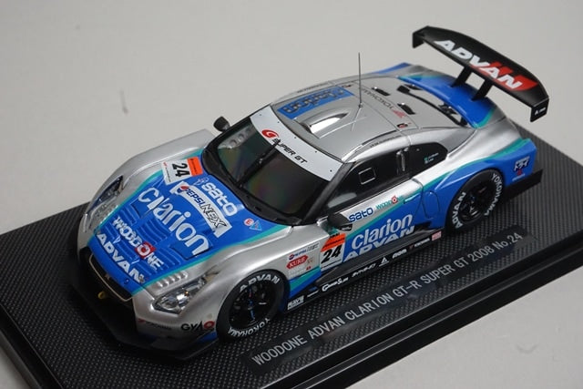 1:43 EBBRO 44046 Nissan Wood One Advan Clarion GT-R Super GT500 2008 #24