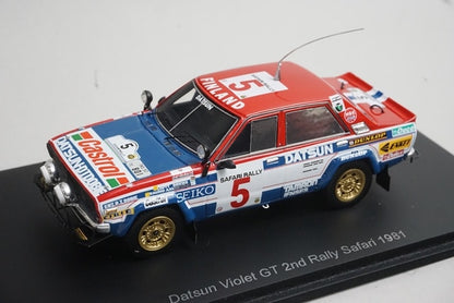 1:43 Spark S7772 Nissan Datsun Violet GT Safari Rally 2nd 1981 #5