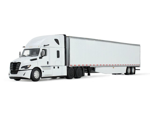 [ Pre-order ] 60-2087 KILOworks x DCP 1:64 Freightline Fifth Generation Cascadia Day Cab & 53' Trailer, White/White