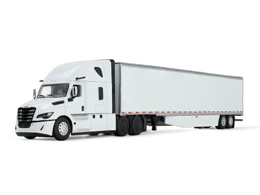 [ Pre-order ] 60-2087 KILOworks x DCP 1:64 Freightline Fifth Generation Cascadia Day Cab & 53' Trailer, White/White