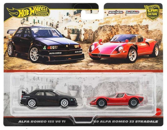 JBK95-9866 Hot Wheels 2-Pack Alfa Romeo 155 V6 TI / '69 Alfa Romeo 33 Stradale model car