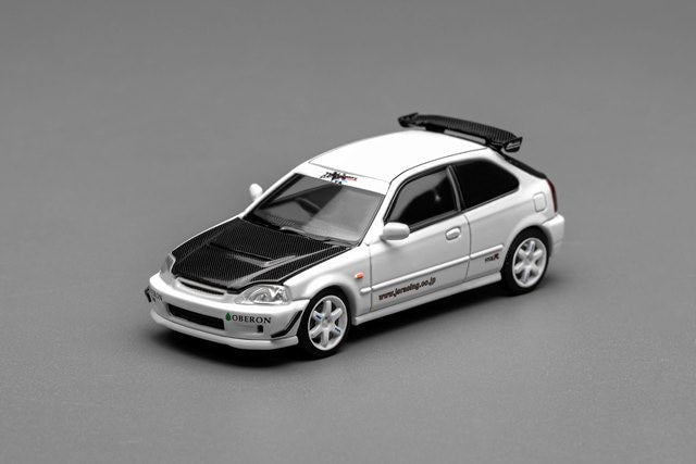 [ Pre-order ] M65029 MOTORHELIX 1:64 Honda Civic TYPE R (EK9) J's Racing Livery White