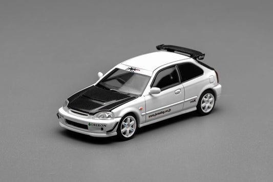 [ Pre-order ] M65029 MOTORHELIX 1:64 Honda Civic TYPE R (EK9) J's Racing Livery White