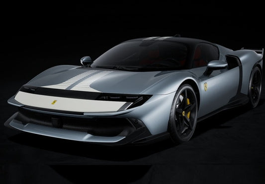 [ Pre-order ] P18276A BBR 1:18 Ferrari 849 Testarossa Assetto Fiorano Grigio Titanio Matte with White Livery Press Version (Clear Case Included)