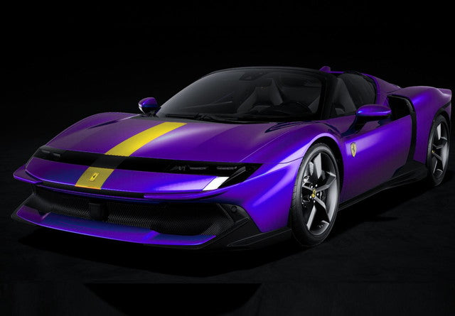 [ Pre-order ] P18277D BBR 1:18 Ferrari 849 Testarossa Spider Viola Hong Kong with Yellow stripe (Clear case included)