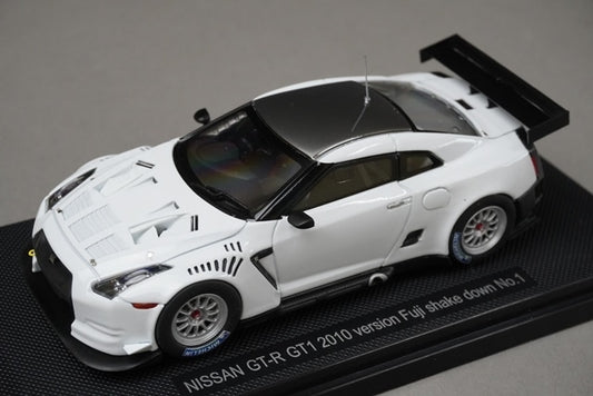 1:43 EBBRO 44317 Nissan GT-R GT1 Fuji 2010 #1 Shakedown model car