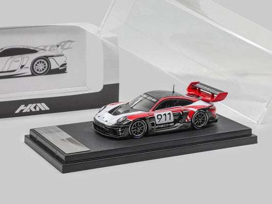 [ Pre-order ] HKM 1:64 Porsche 911 (992) GT3 R Rennsport Red-White