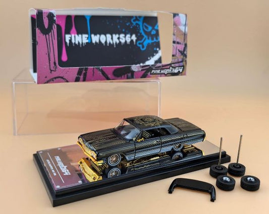 [ Pre-order ] Fine Works64 1:64 Chevrolet Impala B/Black Gold Livery