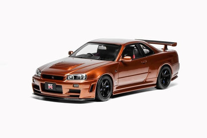M83414 MOTORHELIX 1:18 Nissan Skyline GT-R R34 Customised Version Metal Bronze model car