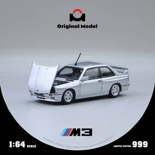 [ Pre-order ] OM647806 Original Model x Time Micro TM 1:64 3 Series M3 E30 Sedan Metallic Silver
