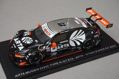 1:43 SPARK SGT154 Honda ARTA Mugen Civic Type R-GT GT500 Super GT 2024 #16 model car