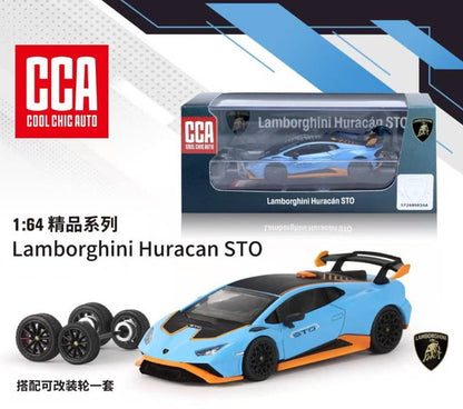 CJ1001-01 CCA Model 1:64 Lamborghini Huracan STO Blue Color model car