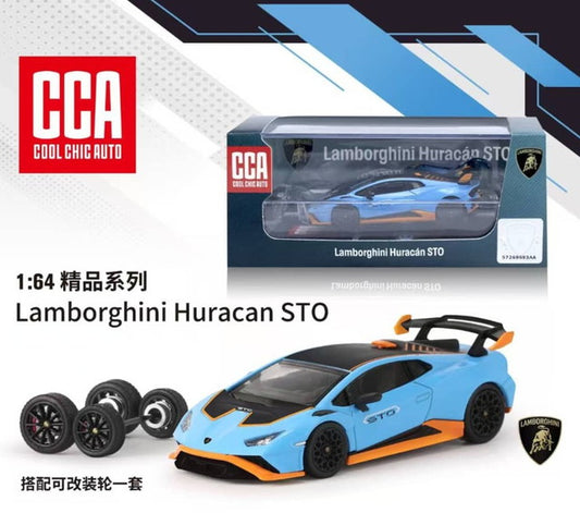 CJ1001-01 CCA Model 1:64 Lamborghini Huracan STO Blue Color model car