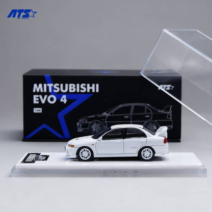 [ Pre-order ] ATS881001 ATS 1:64 Mitsubishi Lancer Evolution IV White with Opening and Closing Hood