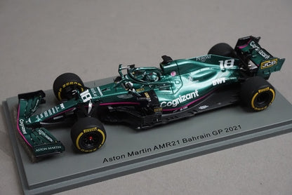 1:43 Spark S7673 Aston Martin AMR21 Bahrain GP 2021 #18 L. Stroll model car