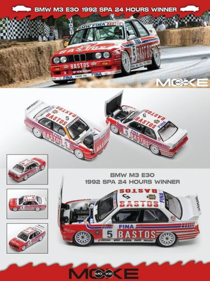 [ Pre-order ] MOKE 1:64 BMW E30 M3 DTM 1992 SPA 24 HOURS WINNER #5
