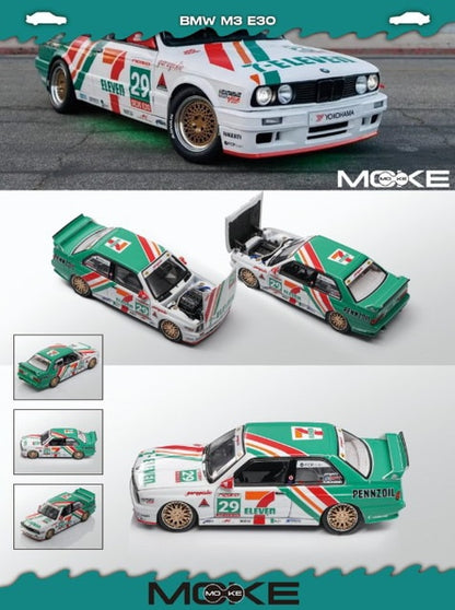 [ Pre-order ] MOKE 1:64 BMW E30 M3 DTM 7-Eleven