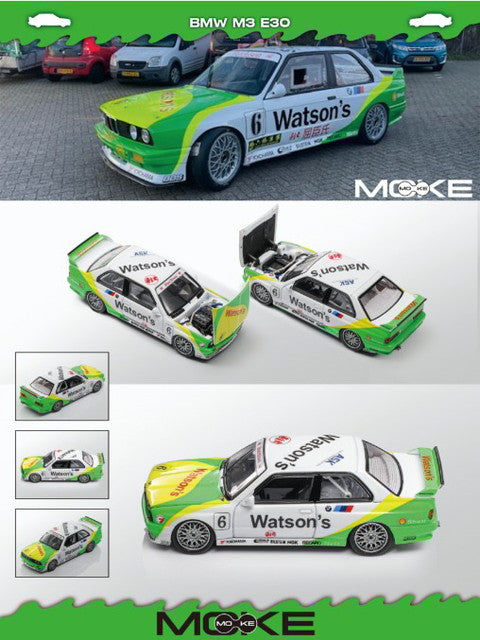 [ Pre-order ] MOKE 1:64 BMW E30 M3 DTM PLATZ MACAU 1991 "WATSON S" PIRRO #6