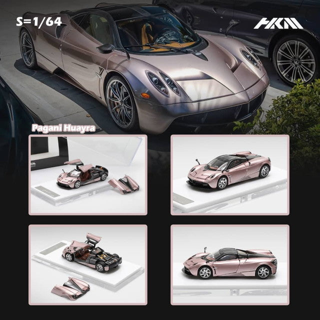 [ Pre-order ] HKM Premium - Elite Series 1:64 Pagani Huayra Coupe 2014 with Removable Engine Hood and Openable Gullwing Doors, Rose Gold