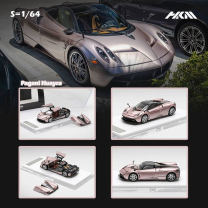[ Pre-order ] HKM Premium - Elite Series 1:64 Pagani Huayra Coupe 2014 with Removable Engine Hood and Openable Gullwing Doors, Rose Gold