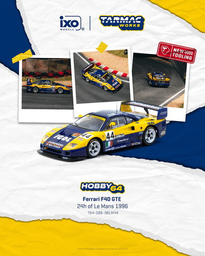 [ Pre-order ] T64-088-96LM44 Tarmac Works 1:64 Ferrari F40 GTE 24h of Le Mans 1996