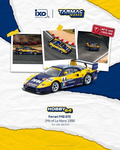 [ Pre-order ] T64-088-96LM44 Tarmac Works 1:64 Ferrari F40 GTE 24h of Le Mans 1996