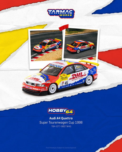 [ Pre-order ] T64-077-98STW45 Tarmac Works 1:64 Audi A4 Quattro Super Tourenwagen Cup 1998