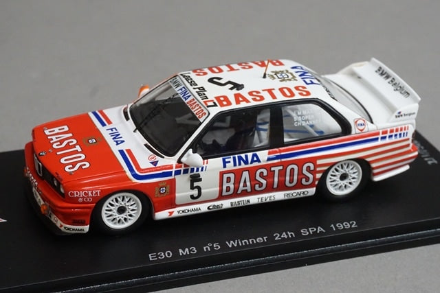 1:43 Spark SB069 BMW E30 M3 SPA 24H 1992 #5 J.M. Martin - S. Soper C. Danner Bastos model car