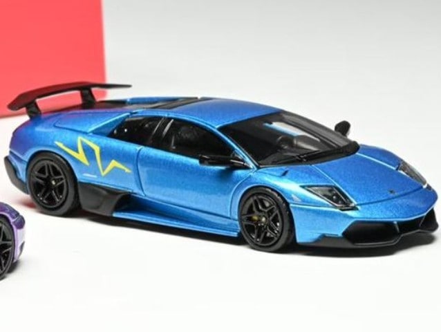 High Rev Model HRM 1:64 Lamborghini Murcielago LP670-4 SV Blu Nila model car