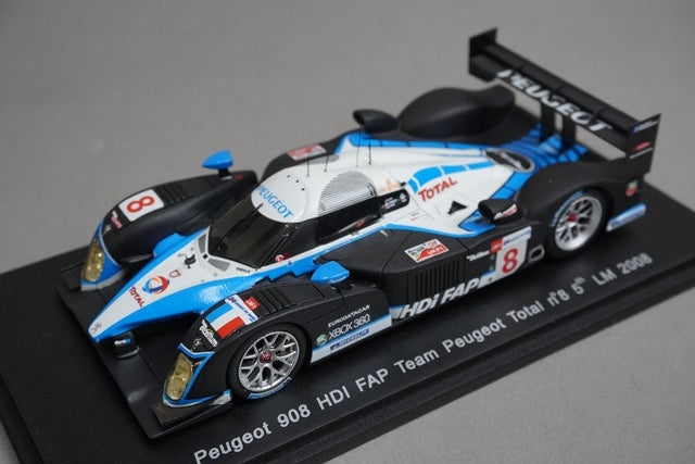 1:43 SPARK S1280 Peugeot 908 HDI FAP Team Peugeot Total Le Mans 5th place 2008 #8 model car