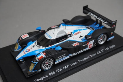 1:43 SPARK S1280 Peugeot 908 HDI FAP Team Peugeot Total Le Mans 5th place 2008 #8 model car