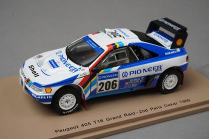 1:43 SPARK S5617 Peugeot 405 T16 Gran Raid Paris-Dakar 1989 #206 model car