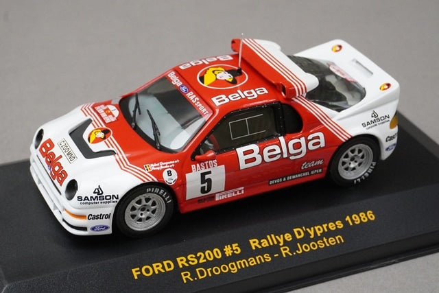 1:43 ixo RAC066 Ford RS200 #5 Ypres Rally 1986 R.Droogmans R.Joosten model car