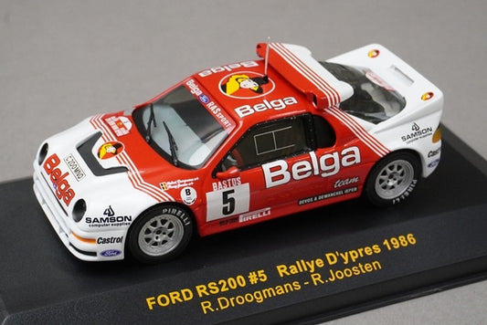 1:43 ixo RAC066 Ford RS200 #5 Ypres Rally 1986 R.Droogmans R.Joosten model car
