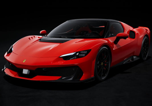 [ Pre-order ] P18269B1 BBR 1:18 Ferrari 296 Speciale Rosso Corsa with black roof (clear case included)