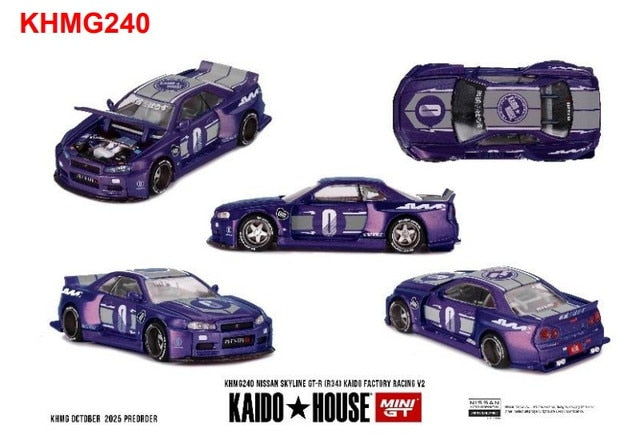 [ Pre-order ] KHMG240 TSM MINI-GT 1:64 Nissan Skyline GT-R R34 KAIDO RACING FACTORY V2 (Right-hand drive)