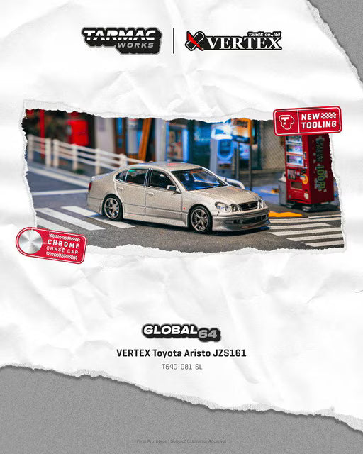 T64G-081-SL Tarmac Works 1:64 Toyota VERTEX Toyota Aristo JZS161 Silver