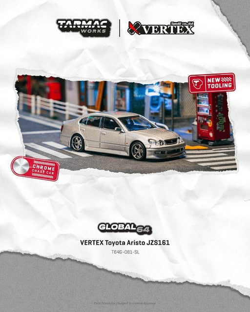 [ Pre-order ] T64G-081-SL Tarmac Works 1:64 VERTEX Toyota Aristo JZS161 Silver
