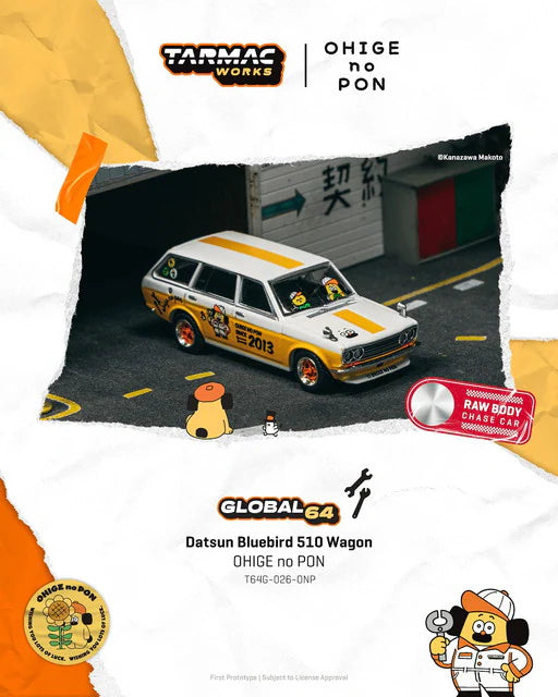 T64G-026-ONP Tarmac Works 1:64 Datsun Bluebird 510 Wagon OHIGE no PON
