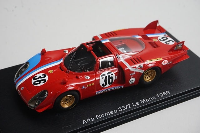 1:43 SPARK S8800 Alfa Romeo 33/2 Le Mans 1969 #36 G. Gosselin C. Bourgoigner model car
