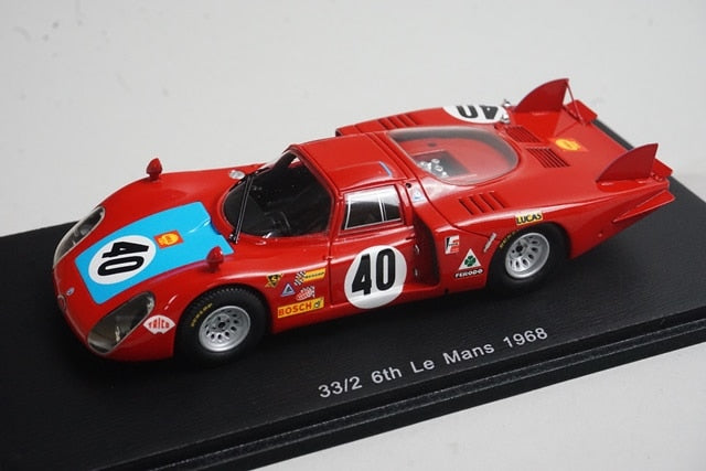 1:43 SPARK S4368 Alfa Romeo 33/2 Le Mans 6th place 1968 #40 M. Casoni G. Biscardi model car