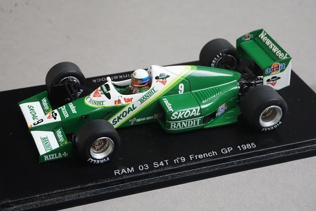 1:43 SPARK S1728 RAM 03 SAT French GP 1985 #9 M. Winkelhock model car