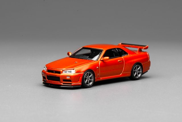 [ Pre-order ] M63471 MOTORHELIX 1:64 Nissan Skyline GT-R(R34) V-Spec Ⅱ Customized Metallic Orange