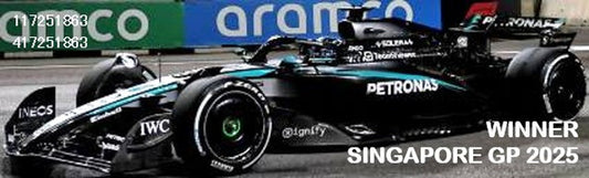 [ Pre-order ] 417251863 MINICHAMPS 1:43 Mercedes-AMG Petronas F1 W16 E Singapore GP 2025 Winner G. Russell #63