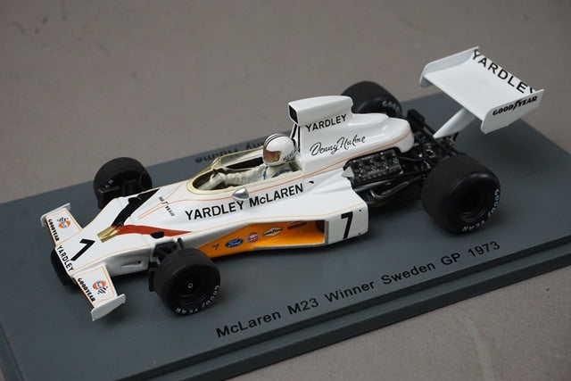 1:43 SPARK S5392 McLaren M23 Swedish Grand Prix Winner 1973 #7 D. Hulme model car